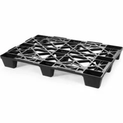 Cabka Nestable Euro Open Deck Pallet, Plastic, 4-Way Entry, 47-1/4" x 31-1/2", 8800 Lb Stat Cap, Black