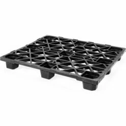 Cabka Nestable Open Deck Pallet, Plastic, 4-Way Entry, 48" x 40", 8800 Lb Static Capacity, Black