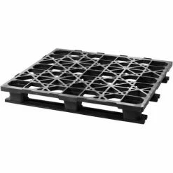Cabka Rackable Automotive Open Deck Pallet, Plastic, 4-Way Entry, 48"x45", 7500 Lb Static Cap, Black