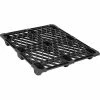 Cabka Nestable Shipping Open Deck Pallet, Plastic, 4-Way Entry, 48" x 40", 3500 Lb Static Cap, Black