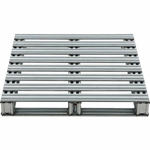 Global Industrial™ Stackable Open Deck Pallet, Galvanized Steel,2-Way,36"x36",8000 Lb Stat Cap - Image 2