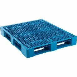 Global Industrial™ Rackable & Stackable Pallet, Poly, 4-Way, 48"x40", 30000 Lb Stat Cap, Blue