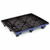 Orbis Thermoformed Closed Deck Pallet, Plastic,4-Way, 49-7/10"x41-3/5", 15000 Lb Stat Cap, Black