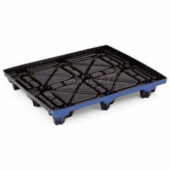 Orbis Thermoformed Closed Deck Pallet, Plastic,4-Way, 49-7/10"x41-3/5", 15000 Lb Stat Cap, Black