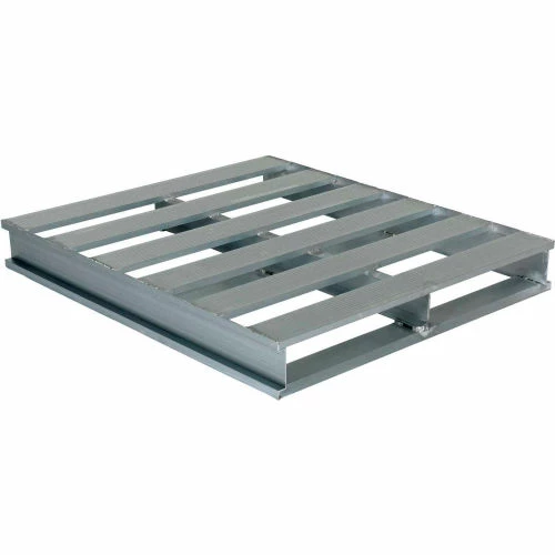 Vestil Open Deck Pallet, Aluminum, 2-Way Entry, 48" x 42", 6000 Lb Static Capacity