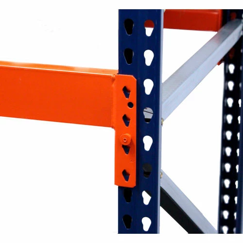 Interlake Mecalux Pallet Rack Tear Drop Upright Frame, Bolted, 168"H x 48"D, 24,571 Lbs. Cap., Blue - Image 2