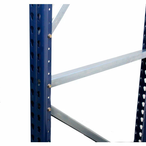 Interlake Mecalux Pallet Rack Tear Drop Upright Frame, Bolted, 120"H x 36"D, 24,571 Lbs. Cap., Blue - Image 3