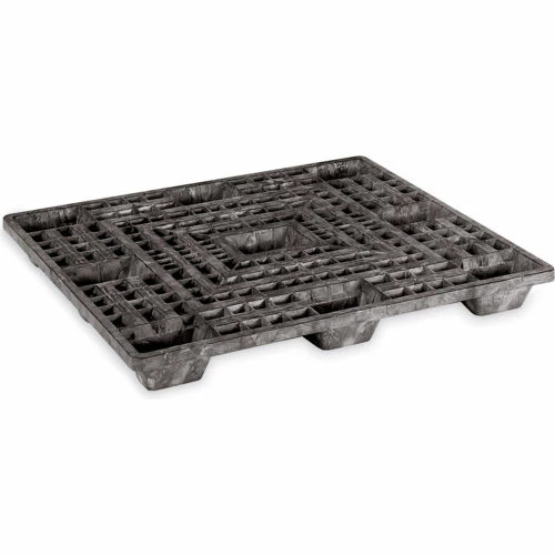 Orbis Nestable Open Deck Pallet, Plastic, 4-Way, 48" x 48", 30000 Lb Stat Cap, Black