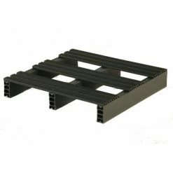 Jifram Extrusions JiFram Rackable & Stackable Open Deck Pallet, Plastic, 2-Way, 24"x24", 1500 Lb Static Cap, Black
