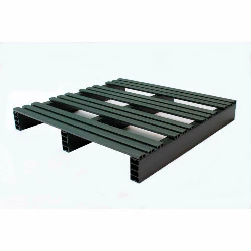 Jifram Extrusions JiFram Rackable & Stackable Extruded Open Deck Pallet, Plastic, 2-Way,30"x30",1500 Lb Stat Cap,Black
