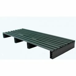 Jifram Extrusions JiFram Rackable & Stackable Extruded Open Deck Pallet, Plastic, 2-Way,48"x18",1500 Lb Stat Cap,Black
