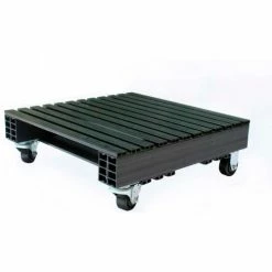 Jifram Extrusions JiFram Rackable & Stackable Open Deck Pallet, Plastic 2-Way, 24"x24", 1500 Lb Stat Cap, Black