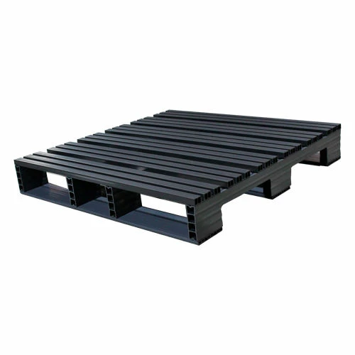 Jifram Extrusions Open Deck Pallet, Plastic, 4-Way Entry, 42" x 42", 3000 Lb Static Cap, Black