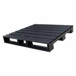 Jifram Extrusions Open Deck Pallet, Plastic, 4-Way Entry, 48" x 48", 3000 Lb Static Cap, Black