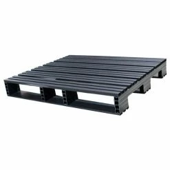 Jifram Extrusions Open Deck Pallet, Plastic, 4-Way Entry, 48" x 40", 3000 Lb Static Cap, Black