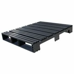 Jifram Extrusions Open Deck Pallet, Plastic, 4-Way Entry, 48" x 42", 3000 Lb Static Cap, Black