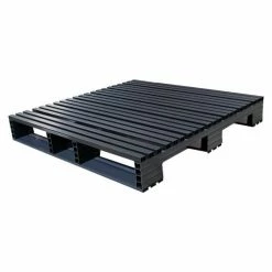 Jifram Extrusions Open Deck Pallet, Plastic 4-Way Entry, 45" x 45", 3000 Lb Static Cap, Black