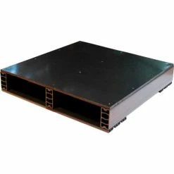 Jifram Stackable Closed Deck Pallet, Plastic, 2-Way, 24" x 24", 1500 Lb Stat Cap, Gray, Black