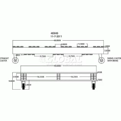 Jifram Extrusions Extruded Casters Open Deck Pallet, Plastic, 2-Way, 48" x 40", 1000 Lb Static Capacity, Gray