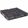 Orbis 4 Drum Open Deck Pallet, Polyethylene, 2-Way & 4-Way, 48"x48", 30000 Lb Stat Cap, Black