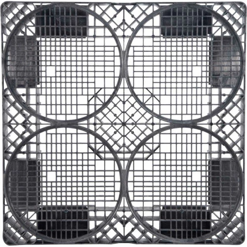 Orbis 4 Drum Open Deck Pallet, Polyethylene, 2-Way & 4-Way, 48"x48", 30000 Lb Stat Cap, Black - Image 3