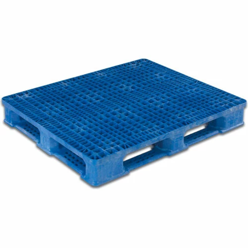 Orbis Rackable & Stackable Open Deck Pallet, Polypropylene, 4-Way, 48"x40", 30000 Lb Stat Cap, Blue
