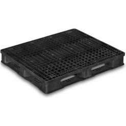 Orbis Rackable Open Deck Pallet, Polypropylene Copolymer,4-Way, 48"x40",30000 Lb Stat Cap, Black