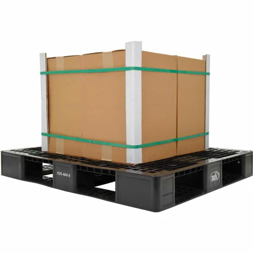 Vestil Stackable Open Deck Pallet, Plastic, 4-Way Entry, 47-3/8" x 39-1/2", 8000 Lb Stat Cap, Black - Image 2
