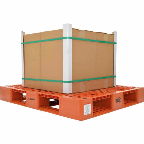 Vestil Stackable Open Deck Pallet, Plastic, 4-Way Entry, 47-3/8" x 39-1/2", 8000 Lb Stat Cap, Orange - Image 4