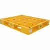 Vestil Stackable Open Deck Pallet, Plastic, 4-Way Entry, 47-3/8" x 39-1/2", 6600 Lb Stat Cap, Yellow