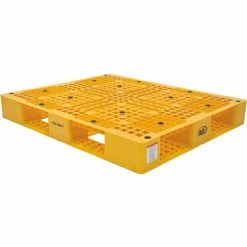 Vestil Stackable Open Deck Pallet, Plastic, 4-Way Entry, 47-3/8" x 39-1/2", 6600 Lb Stat Cap, Yellow