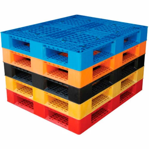 Vestil Stackable Open Deck Pallet, Plastic, 4-Way Entry, 47-3/8" x 39-1/2", 8000 Lb Stat Cap, Black - Image 5