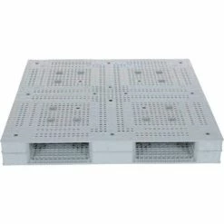 Vestil Heavy Duty Open Deck Pallet, Plastic, 4-Way Entry, 47-1/4" x 47-1/4", 8800 Lb Static Cap, Gray