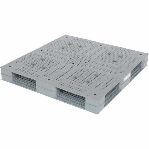 Vestil Heavy Duty Open Deck Pallet, Plastic, 4-Way Entry, 47-1/4" x 47-1/4", 8800 Lb Static Cap, Gray - Image 2