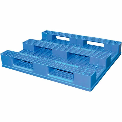Vestil Stackable Open Deck Pallet, Plastic, 2-Way & 4-Way, 47" x 39-1/4", 8800 Lb Static Cap, Blue - Image 2