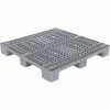 Vestil Stackable Open Deck Pallet, Plastic, 4-Way Entry, 47-1/2" x 47-1/2", 3300 Lb Static Cap, Gray