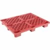 Vestil Nestable Skid Open Deck Pallet, Plastic, 4-Way Entry, 47 x 39-1/4", 3300 Lb Static Capacity, Red