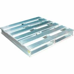 Vestil Heavy Duty Open Deck Half Pallet, Aluminum, 2-Way Entry, 24" x 24", 4000 Lb Static Capacity