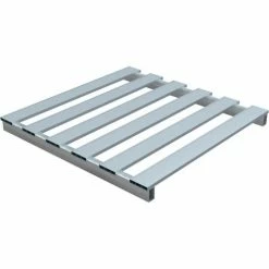 Vestil Half Skid Open Deck Pallet, Aluminum, 2-Way Entry, 36" x 24", 4000 Lb Static Capacity