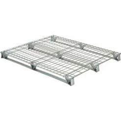 Vestil Welded Wire Open Deck Pallet, Galvanized Steel, 4-Way, 40" x 48", 4000 Lb Static Capacity